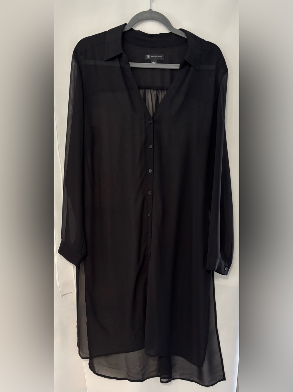 INC Sheer Shirt Dress. Size L